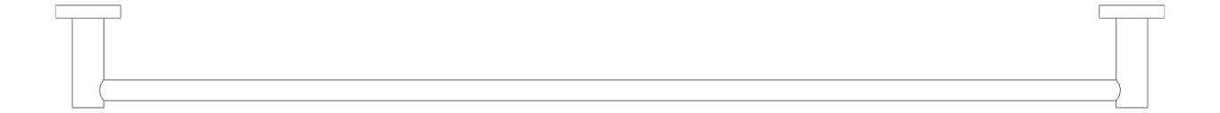 Plan Image of TowelRail Single Phoenix Radii 800 SquarePlate