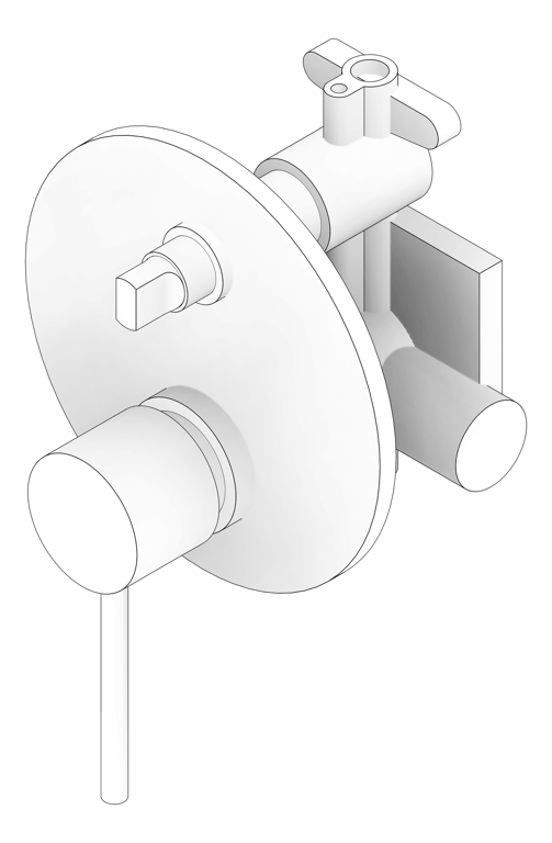 3D Documentation Image of MixerTap Wall Phoenix VividSlimline Diverter