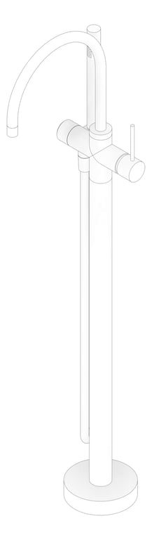 3D Documentation Image of Mixer Bath Phoenix VividSlimline FloorMount HandShower