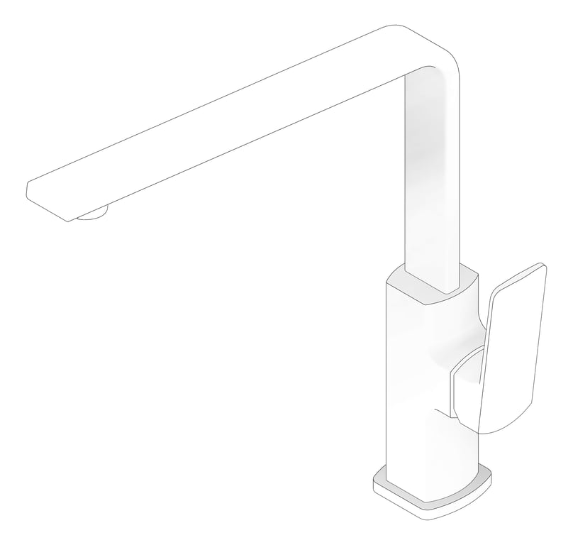 3D Documentation Image of Mixer Sink Phoenix Enviro316 Squareline 240mm