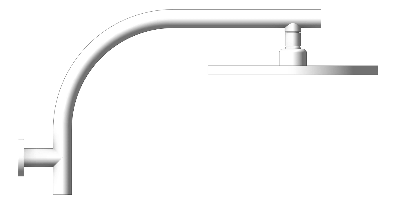 Left Image of Shower Head Phoenix Vivid Curved