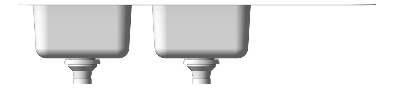 Front Image of Sink Kitchen Phoenix 1000Series Double Drainer Left