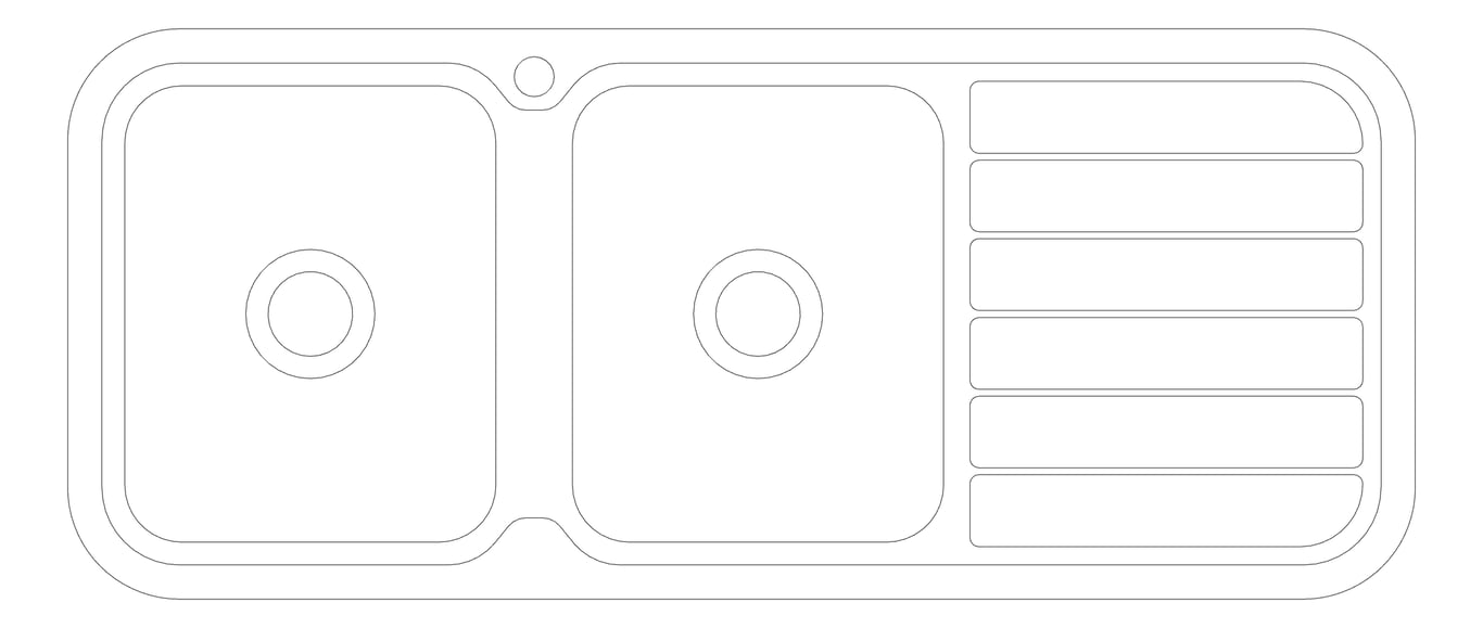 Plan Image of Sink Kitchen Phoenix 1000Series Double Drainer Left