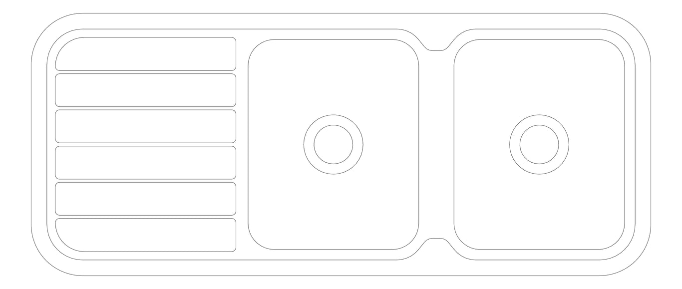 Plan Image of Sink Kitchen Phoenix 1000Series Double Drainer Right