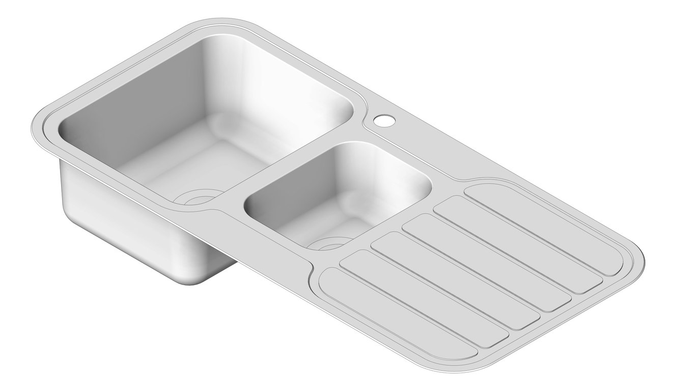 Navigate to Sink Kitchen Phoenix 1000Series OneAndOneThird Drainer Left