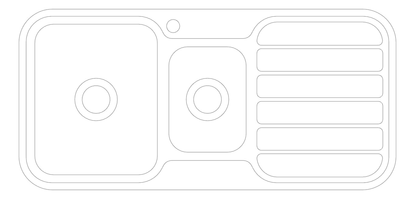 Plan Image of Sink Kitchen Phoenix 1000Series OneAndOneThird Drainer Left