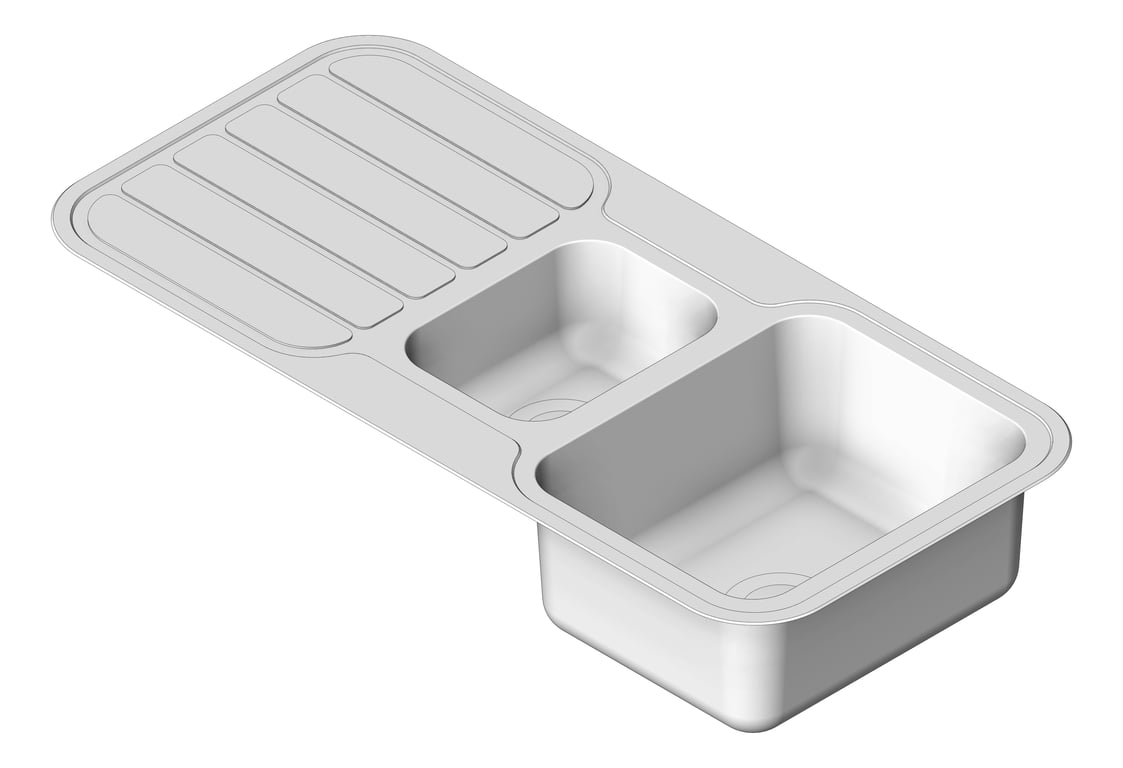 Image of Sink Kitchen Phoenix 1000Series OneAndOneThird Drainer Right