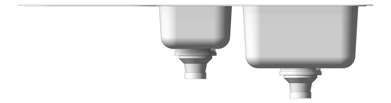 Front Image of Sink Kitchen Phoenix 1000Series OneAndOneThird Drainer Right