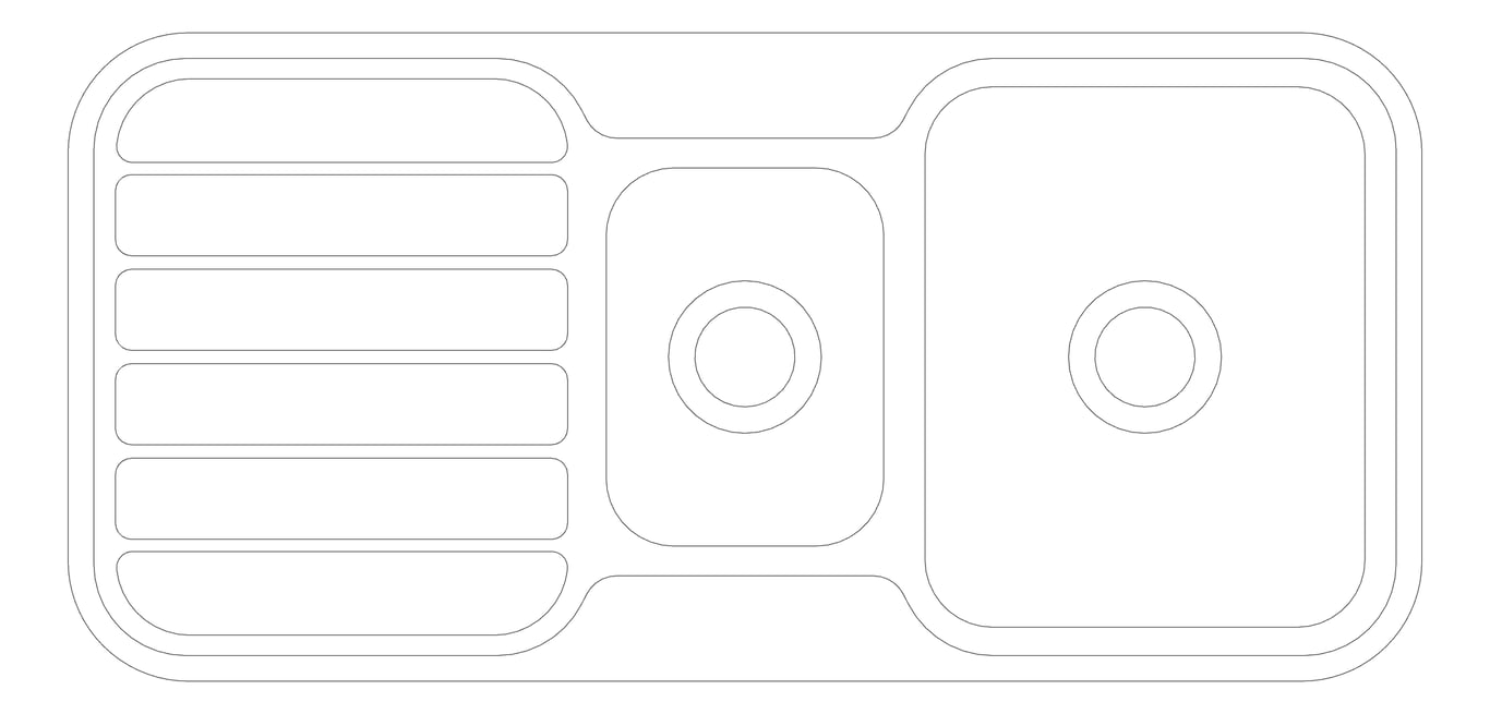Plan Image of Sink Kitchen Phoenix 1000Series OneAndOneThird Drainer Right