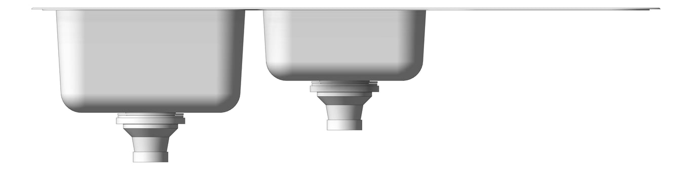 Front Image of Sink Kitchen Phoenix 1000Series OneAndThreeFourth Drainer Left