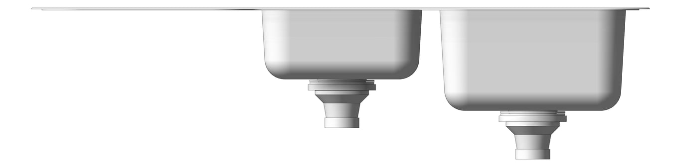 Front Image of Sink Kitchen Phoenix 1000Series OneAndThreeFourth Drainer Right