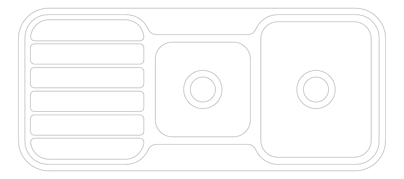 Plan Image of Sink Kitchen Phoenix 1000Series OneAndThreeFourth Drainer Right