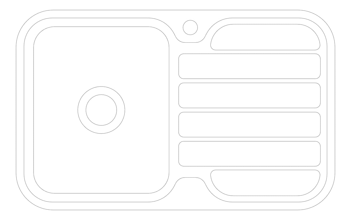 Plan Image of Sink Kitchen Phoenix 1000Series Single Drainer Left
