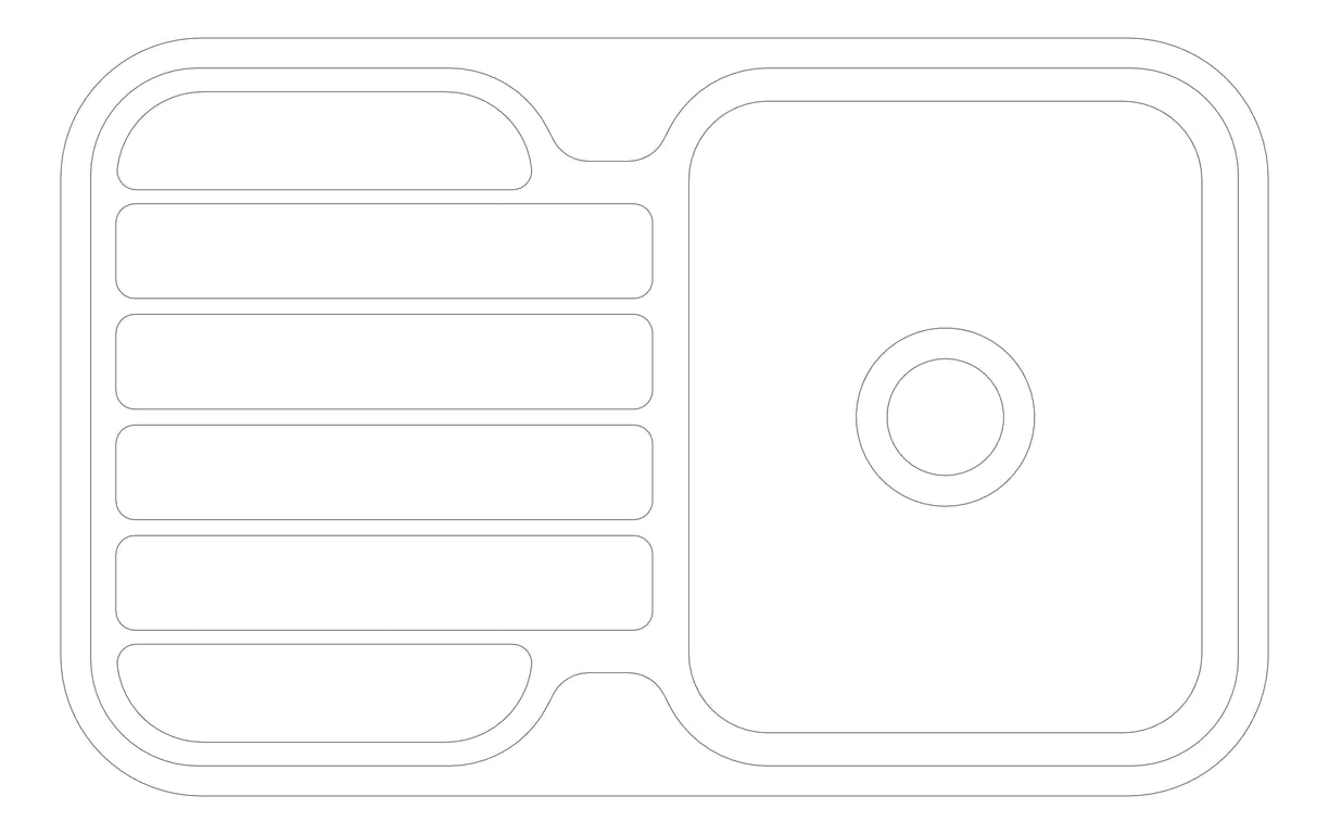 Plan Image of Sink Kitchen Phoenix 1000Series Single Drainer Right