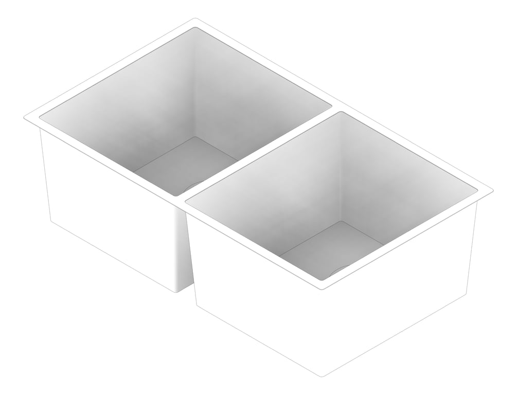 3D Documentation Image of Sink Kitchen Phoenix 4000Series Double