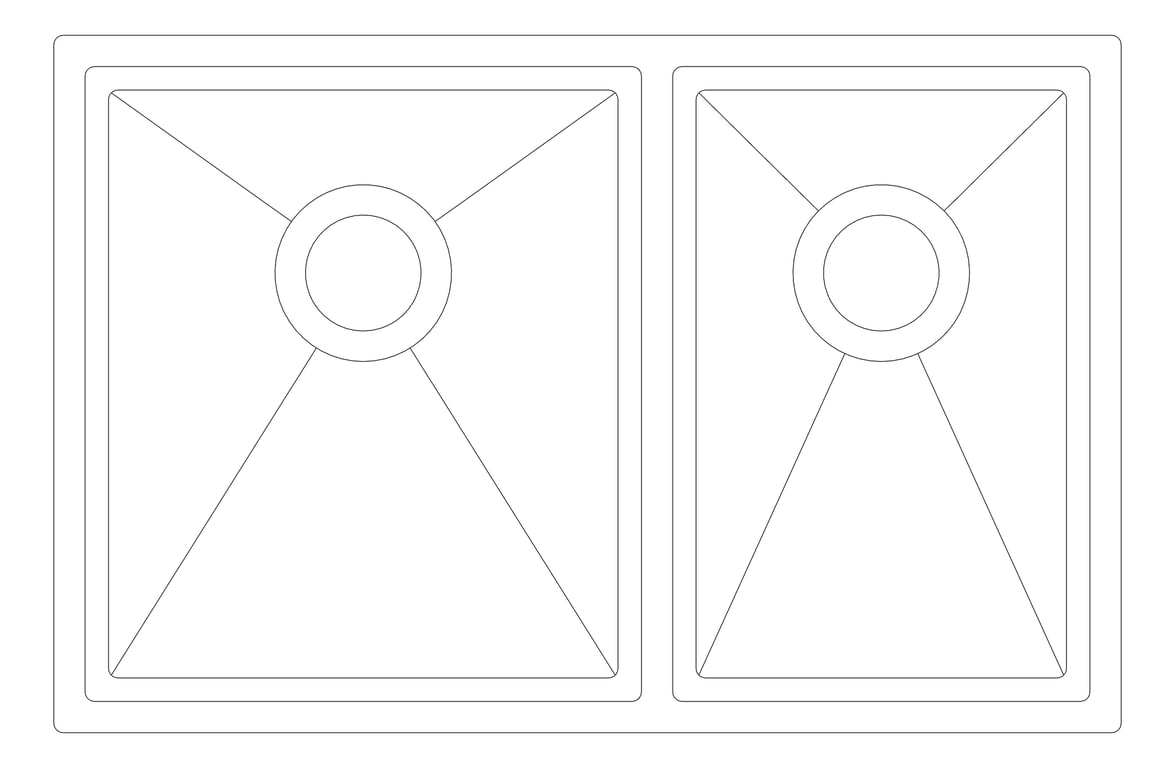 Plan Image of Sink Kitchen Phoenix 4000Series OneAndThreeFourth Left