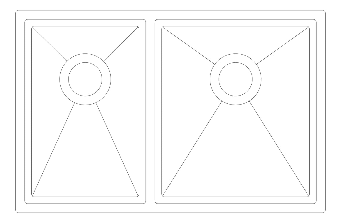 Plan Image of Sink Kitchen Phoenix 4000Series OneAndThreeFourth Right