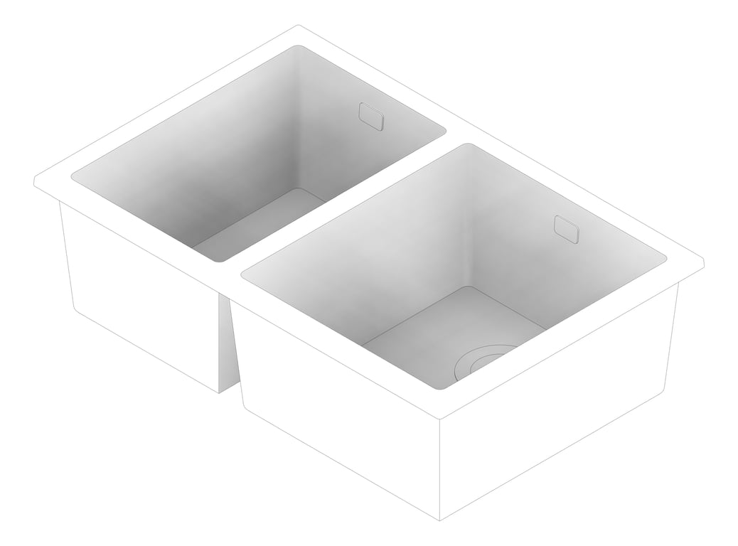 3D Documentation Image of Sink Kitchen Phoenix 5000Series OneAndThreeFourth Right