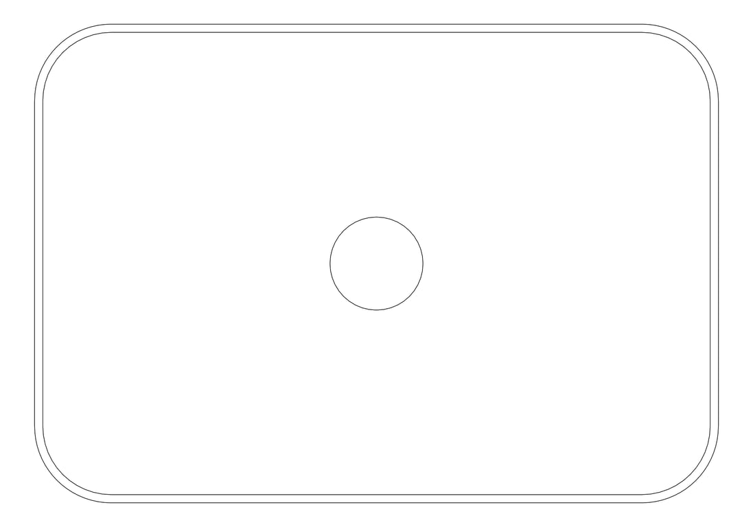 Plan Image of Basin AboveCounter Plumbline SuperThin Rectangle