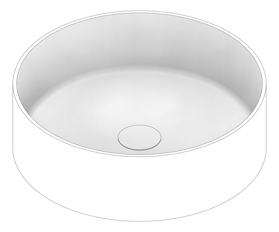 3D Documentation Image of Basin UnderMount Plumbline SuperThin Ellipse Round