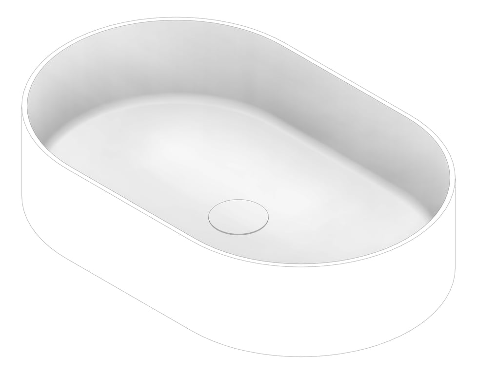 3D Documentation Image of Basin UnderMount Plumbline SuperThin Oval Pill