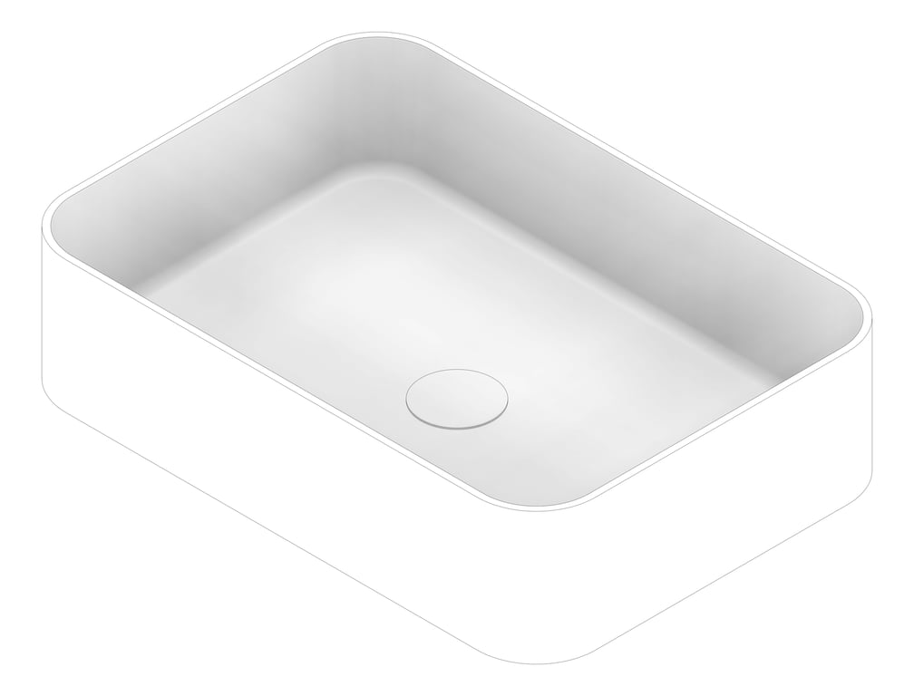 3D Documentation Image of Basin UnderMount Plumbline SuperThin Rectangle