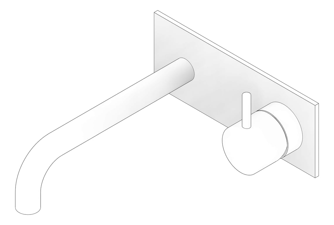 3D Documentation Image of MixerSet Wall Plumbline Buddy Progetto Backplate