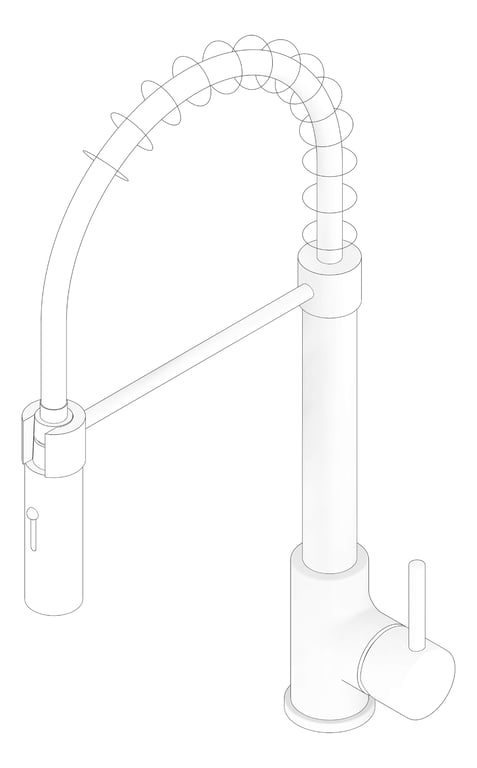 3D Documentation Image of Mixer Kitchen Plumbline Buddy FlexiSpout