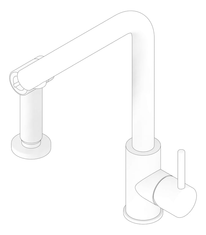 3D Documentation Image of Mixer Kitchen Plumbline Buddy RinseSpray