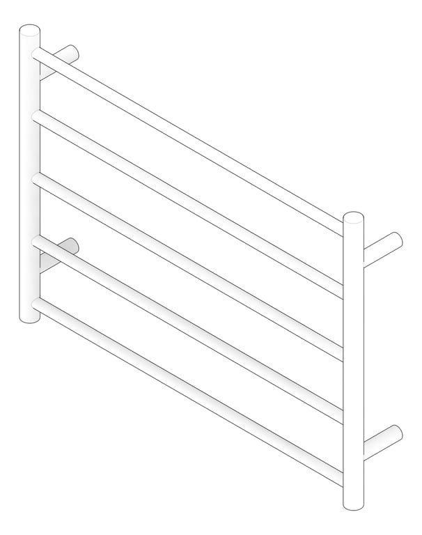 3D Documentation Image of TowelLadder Heated RadiantHeating Round 5Bars