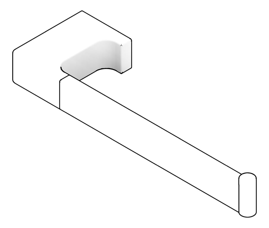 3D Documentation Image of TowelRail SurfaceMount Raymor EdgeII Single Hand