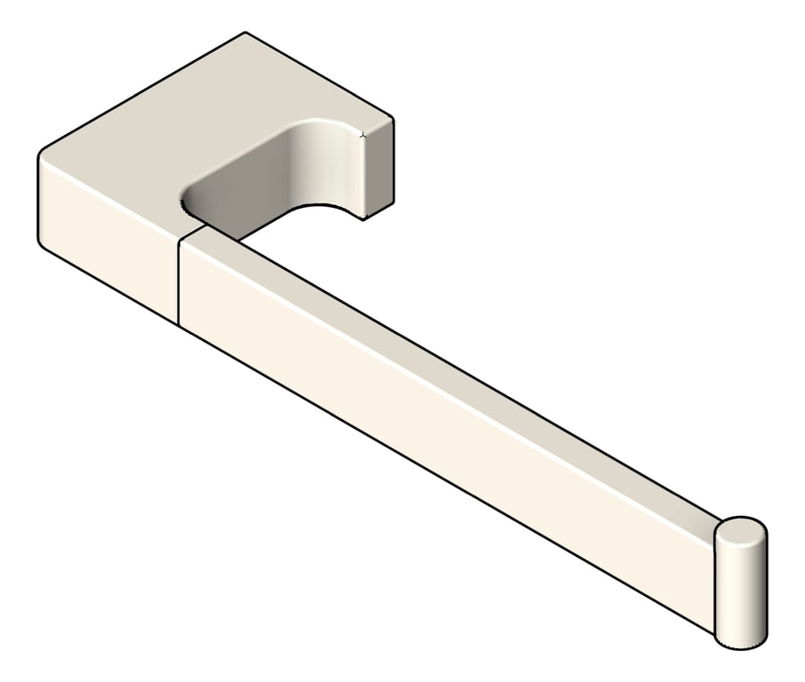 Image of TowelRail SurfaceMount Raymor EdgeII Single Hand