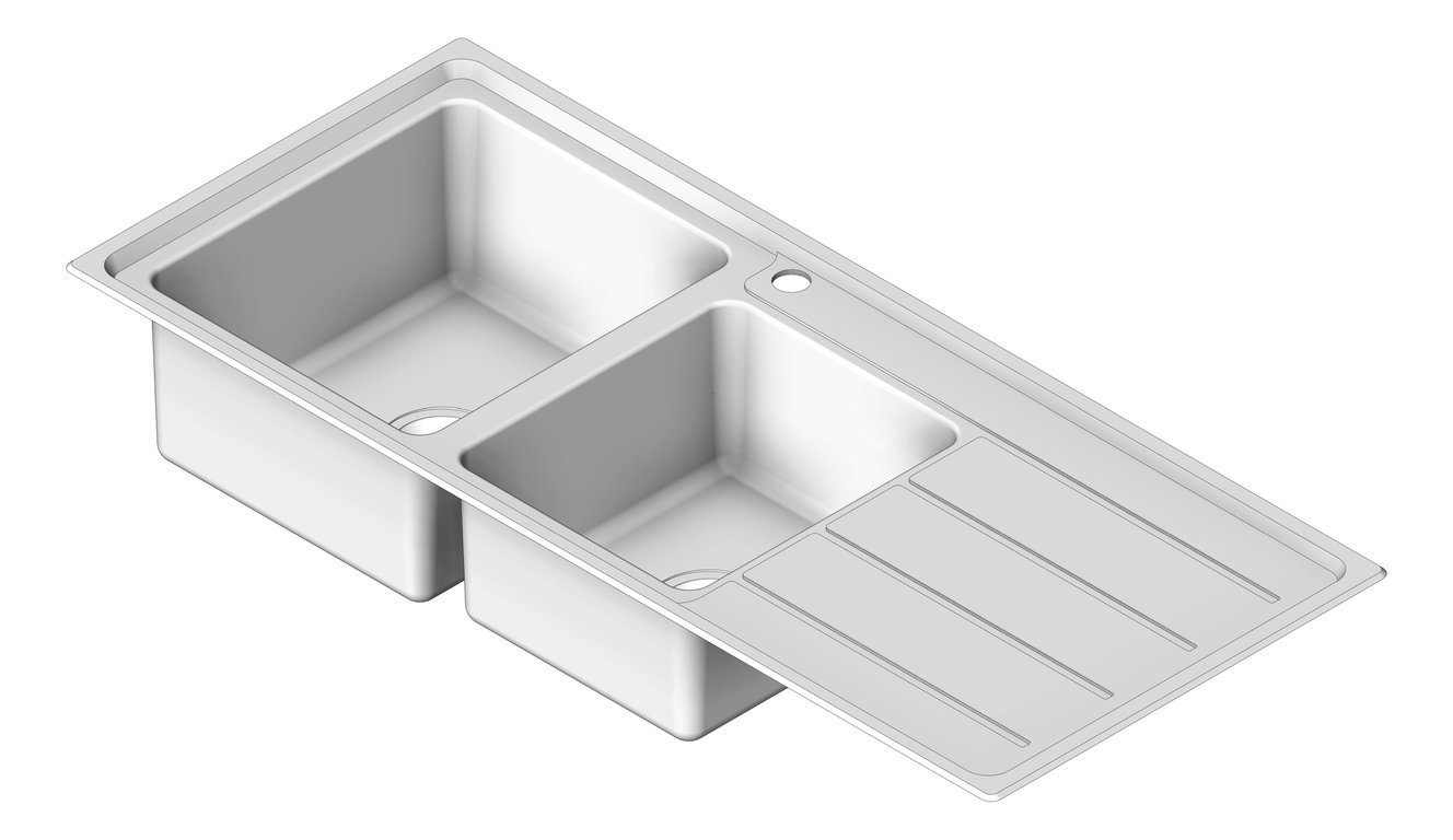 Image of Sink Kitchen Raymor Projix Left OneAndThreeQuarter