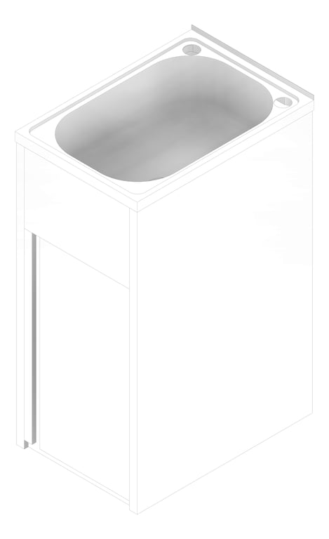 3D Documentation Image of Sink Laundry Raymor Projix Cabinet Single