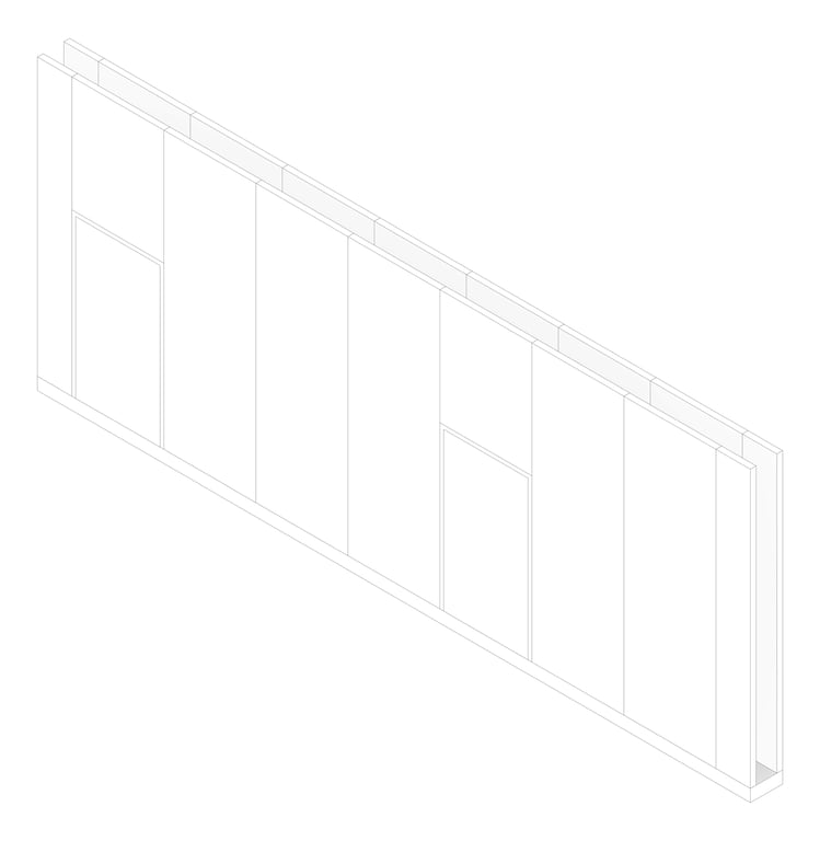 3D Documentation Image of WALL Assembly Partition TypeB12 3760x9300mm