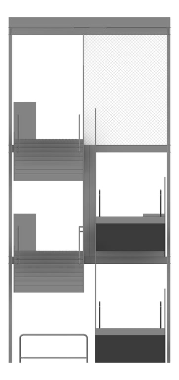 Front Image of HS/PS403.05 External Stair Type 1 - (Three Levels)