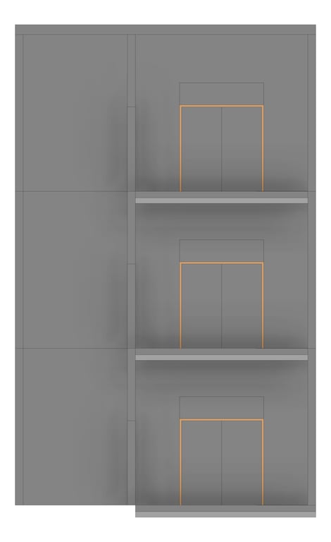 Front Image of HS/PS403.06 External Lift Type 1 - (Three Levels)