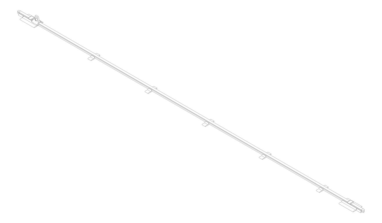 3D Documentation Image of FallProtection RigidRail SafetyLink XRail FloorOverheadMount SideFix