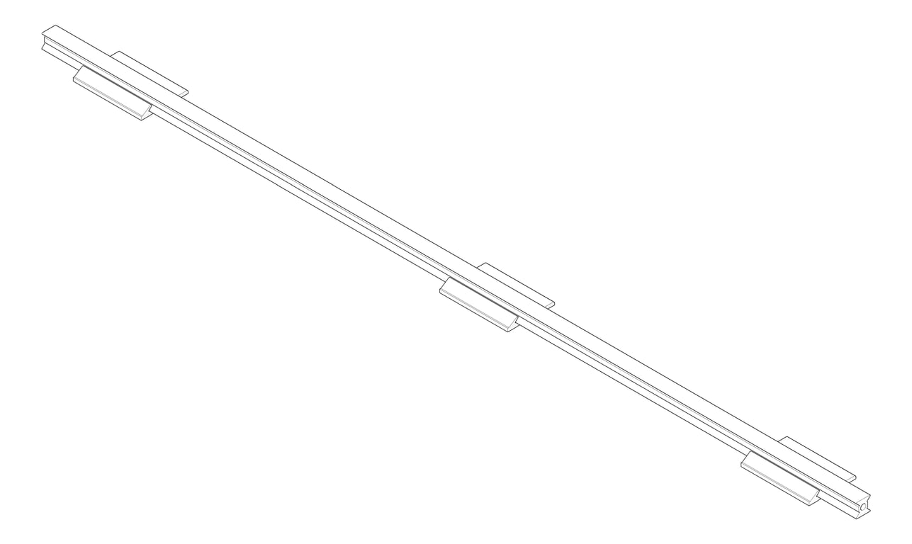 3D Documentation Image of FallProtection RigidRail SafetyLink XRail OffsetFix