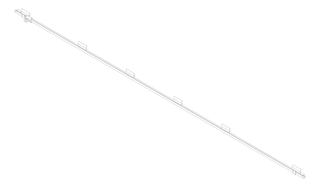 3D Documentation Image of FallProtection RigidRail SafetyLink XRail WallMount OffsetFix