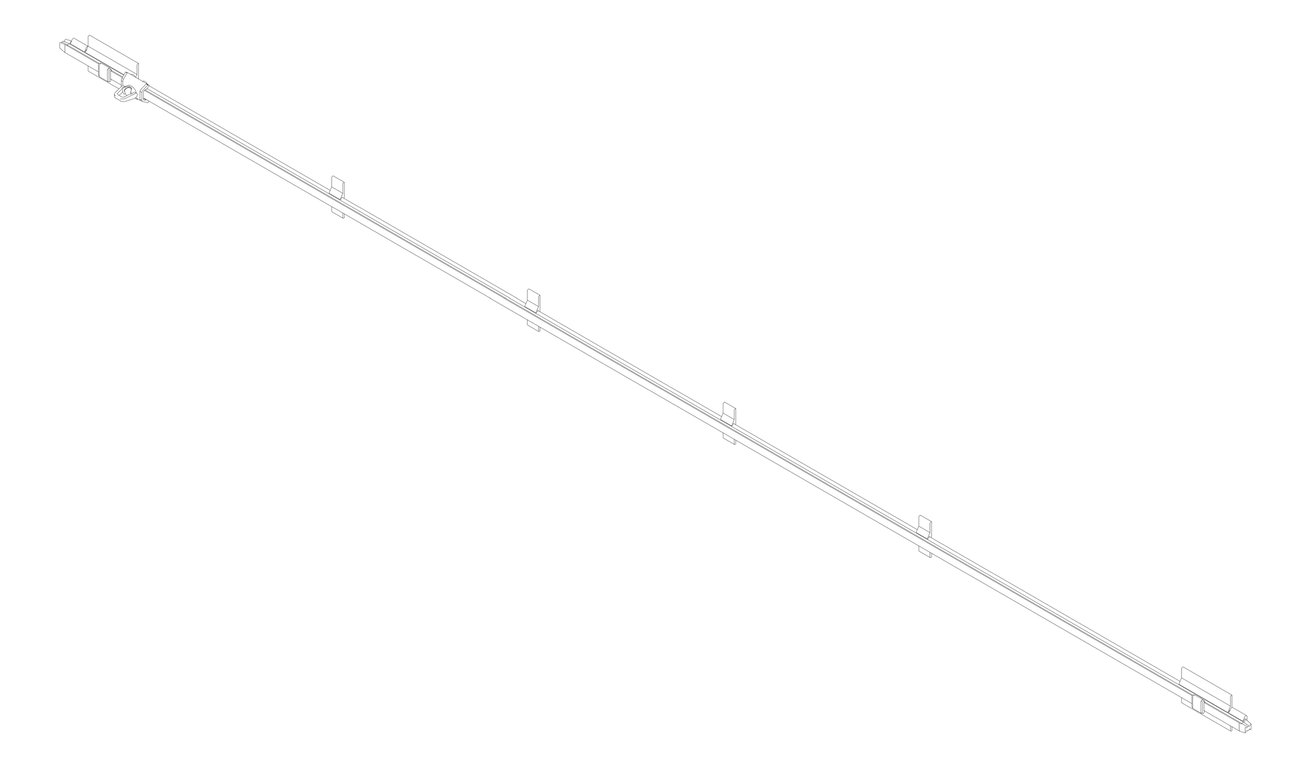 3D Documentation Image of FallProtection RigidRail SafetyLink XRail WallMount SideFix