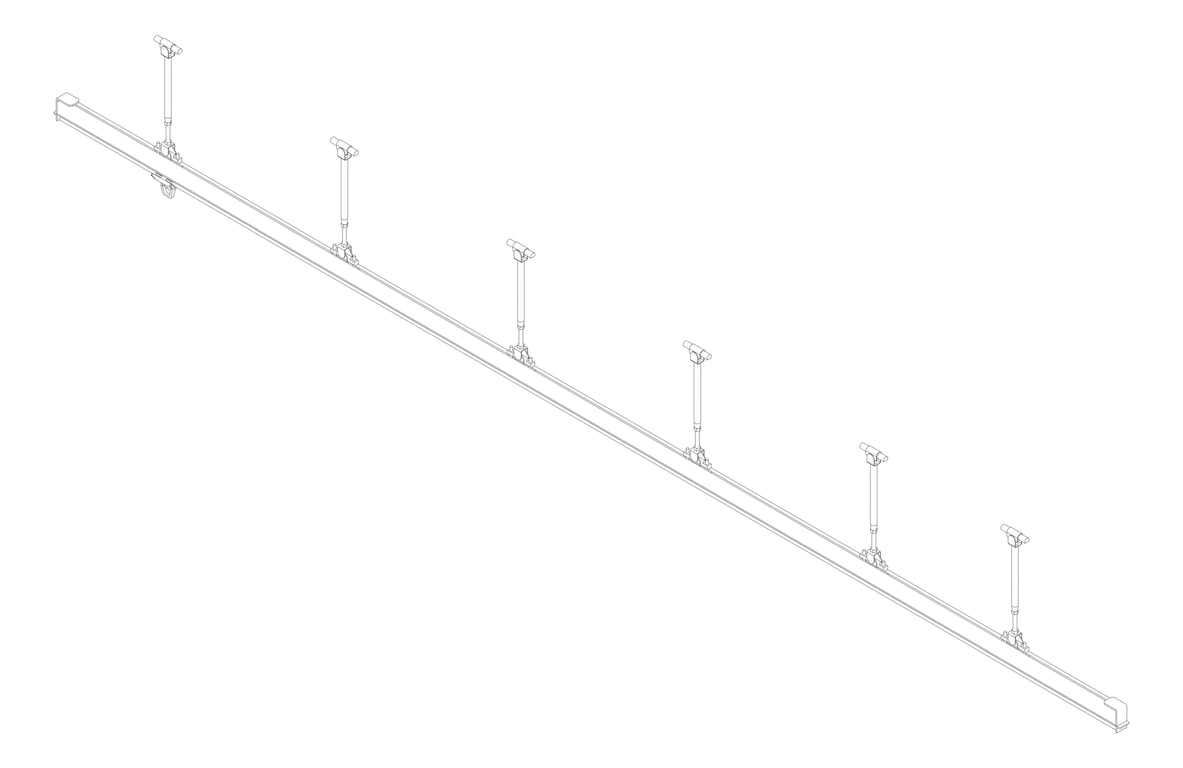3D Documentation Image of FallProtection RigidRail SafetyLink XrailUltra Suspended