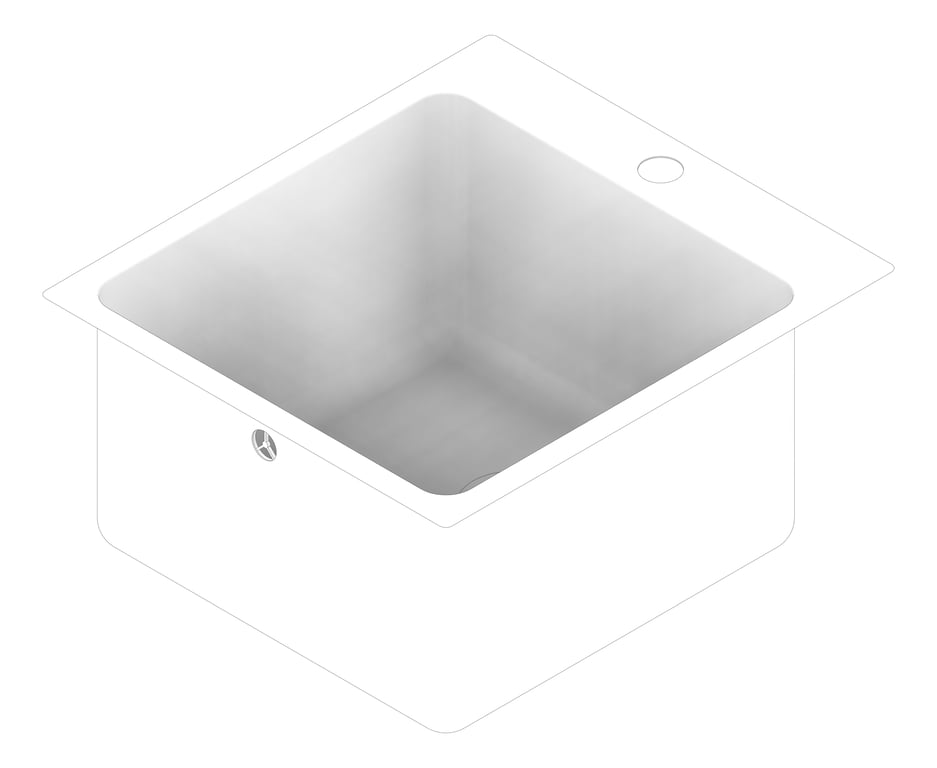 3D Documentation Image of Sink Kitchen Seima Kubic 35Litres