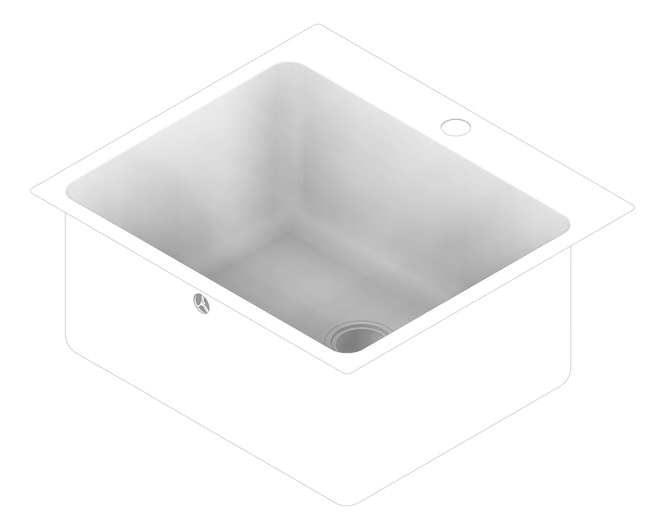 3D Documentation Image of Sink Kitchen Seima Kubic 45Litres