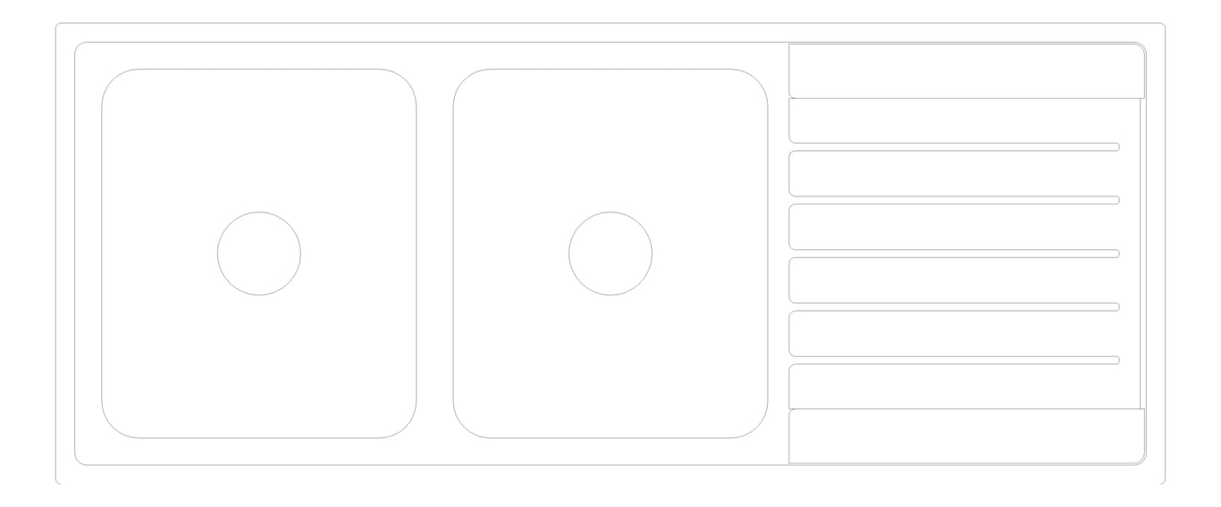 Plan Image of Sink Kitchen Seima Kubic DoubleBowl Drainer Left