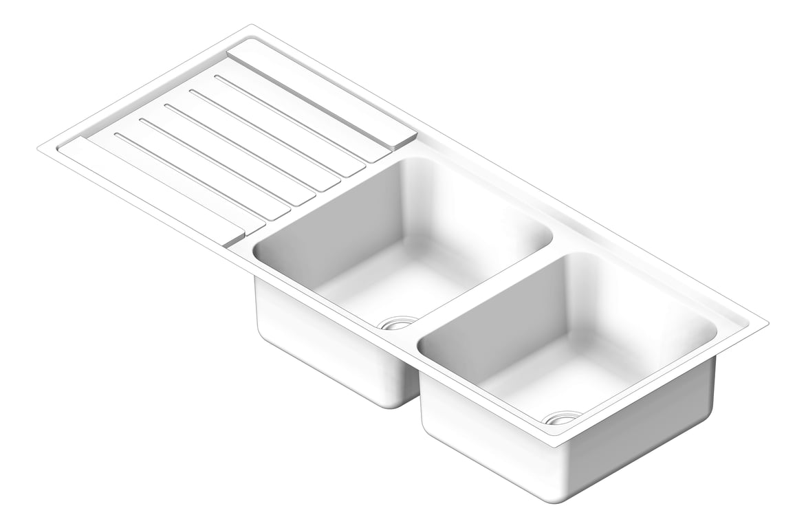Navigate to Sink Kitchen Seima Kubic DoubleBowl Drainer RIght
