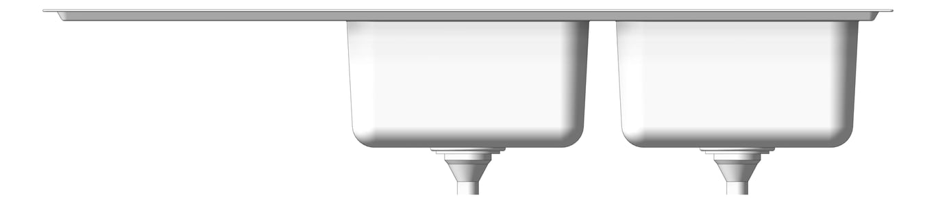 Front Image of Sink Kitchen Seima Kubic DoubleBowl Drainer RIght