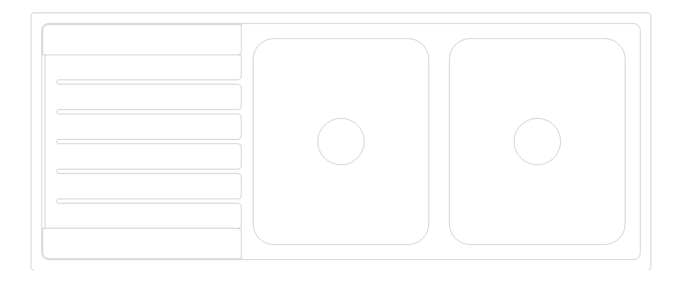 Plan Image of Sink Kitchen Seima Kubic DoubleBowl Drainer RIght