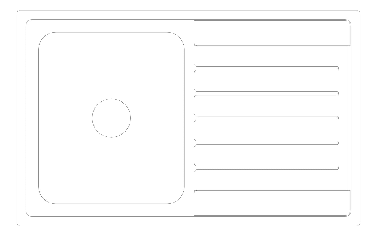 Plan Image of Sink Kitchen Seima Kubic Drainer Left