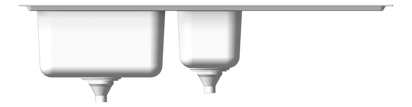 Front Image of Sink Kitchen Seima Kubic OneAndOneFourthBowl Drainer Left